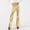 Gold, variant on Idoravan Women's Size Pants Womens Fashion Autumn Winter High Waist Solid Solid Straight Pocket Leather Pants Trousers