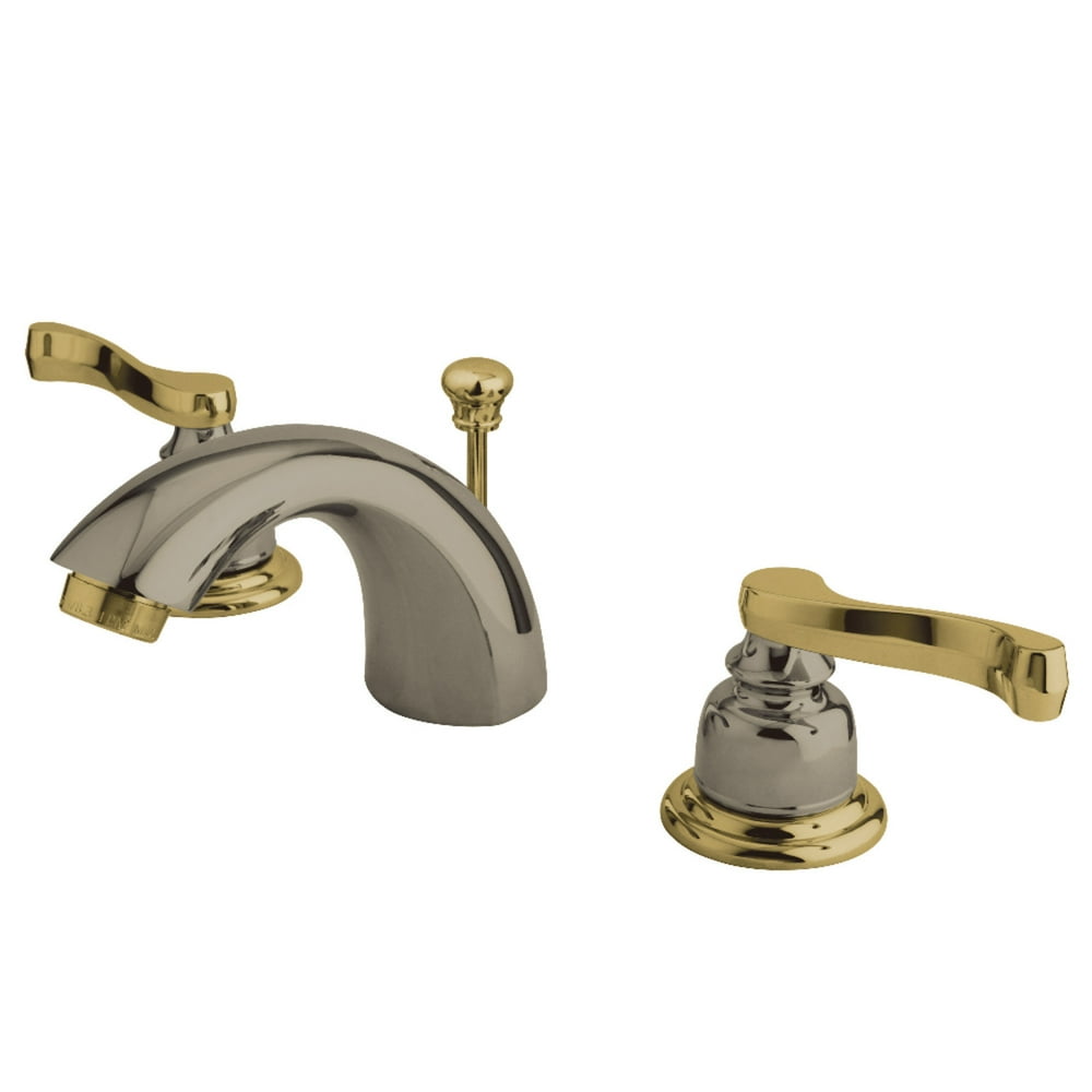 Kingston Brass KB8959FL MiniWidespread Bathroom Faucet, Brushed Nickel/Polished Brass Walmart