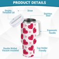 thumbnail image 4 of 30 oz Tumbler With Handle Stainless Steel Insulated Tumbler With Lid for Car Cup Holder Heart-shaped Rose Pattern, 4 of 9