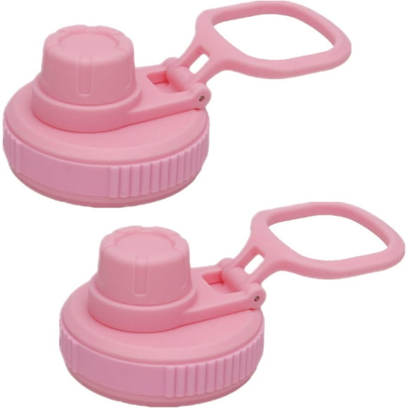 TRAHOO-Spout Lid for Hydro Flask Wide Mouth 12, 18, 32, 40, 64 OZ Water Bottles Flip Lid for Hydro flask Wide Mouth (Pink, 2Pcs)
