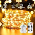thumbnail image 2 of 66Ft 200 LED Fairy String Lights, Copper Wire Fairy Lights Battery Operated with 8 Modes Remote, Waterproof Twinkle Fairy Lights for Bedroom Centerpiece Indoor Outdoor Christmas Decor, 2 of 8