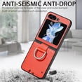 thumbnail image 5 of for Samsung Galaxy Z Flip 5 Case, PU Leather Protective Cover with Ring Flip Phone Case Samsung Galaxy Z Flip5 ZH Orange, 5 of 18