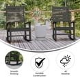 thumbnail image 4 of BizChair Set of 2 Contemporary Rocking Chairs, All-Weather HDPE Indoor/Outdoor Rockers in Gray, 4 of 12