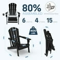 thumbnail image 3 of Hidpriva 2PC Folding Adirondack Chair, HDPE All-Weather Resistant Patio Chair, Oversized Folding Eco-Friendly Chair for Outdoor, Patio, Lawn, Garden, Backyard Deck, Fire Pit, Black, 3 of 6