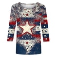 thumbnail image 6 of lcziwo Celebration Shirts for Women Plus Size Cotton Patriotic Lightweight Tee Top Independence Day Graphic Casual Round Neck T Shirt Blue XXXXL, 6 of 8