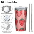 thumbnail image 4 of Pink Strawberry Plants Fruit 10oz Tumblers Stainless Steel Tumbler with Lid and Straw,Vacuum Insulated Double Wall Travel Tumbler Cups with Cleaning Brush for Coffee, Tea, 4 of 4