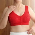 thumbnail image 2 of Wdgfv Bras for Older Women, Posy Bra - Comfortable Front Button Wireless Shaping, Front Button Bras Red XXL, 2 of 5