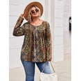 thumbnail image 3 of WQD Plus Size Boho Blouse for Women Long Sleeve Casual Loose Fit Tops Vintage Floral Print Tunic Shirt Fall Winter Clothing, 3 of 6