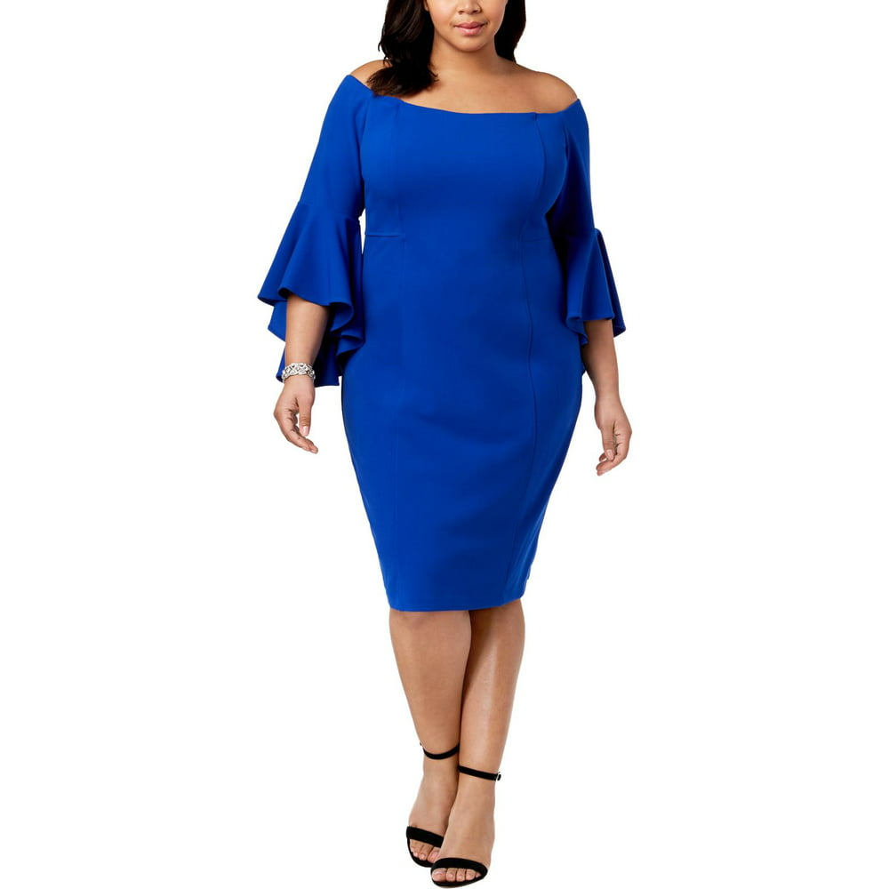 R&M Richards - R&M Richards Womens Plus Off-The-Shoulder Bell Sleeves ...