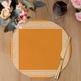 thumbnail image 3 of Orange Greek Key Round 15 Inch Placemats Set of 2, White Greece Ancient Farmhouse Geo HeatResistant Non Slip Place Mats for Dining Table, Wipeable Braided Kitchen Table Mats for Housewarming, 3 of 9