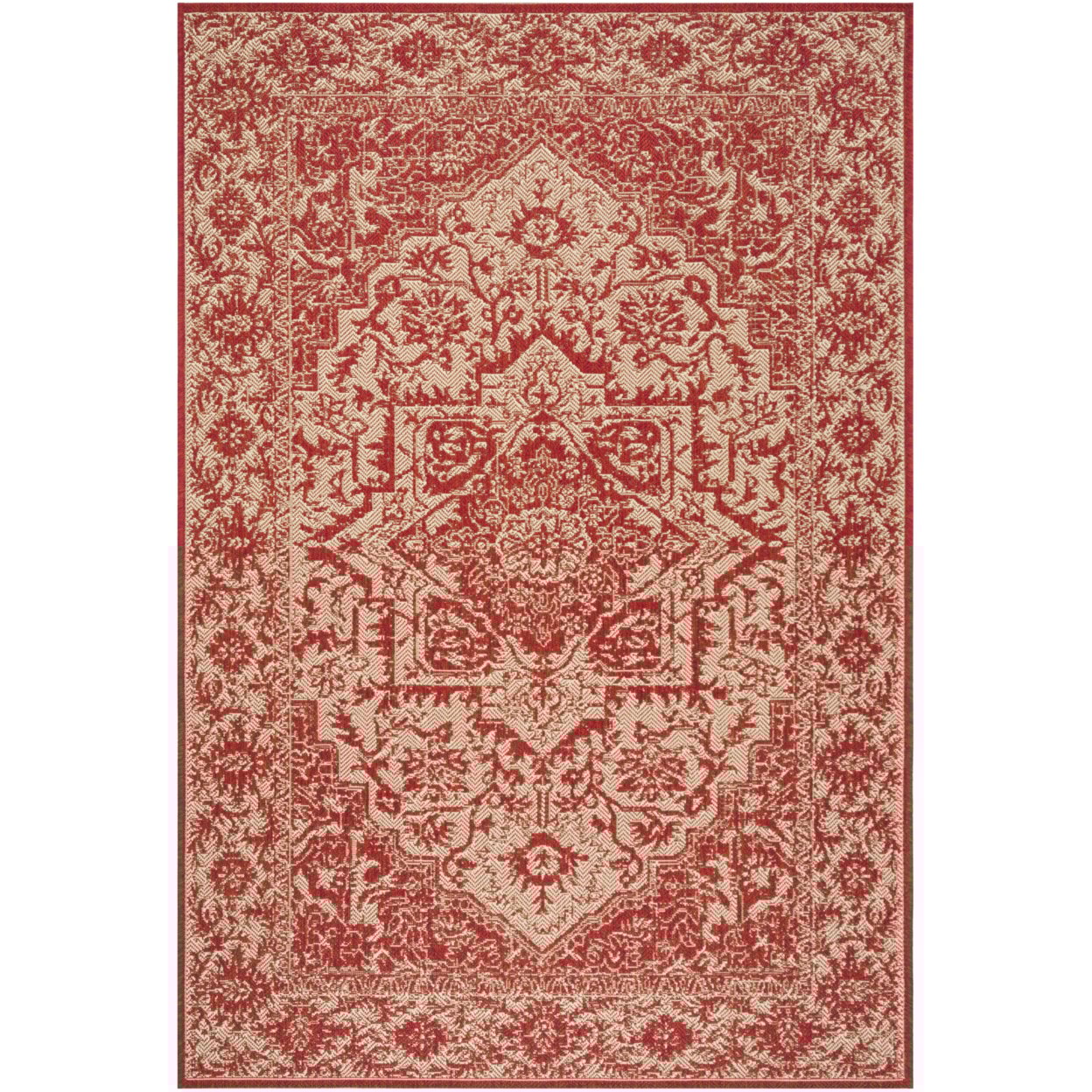 thumbnail image 3 of SAFAVIEH Beach House Orville Indoor/Outdoor Area Rug Red/Cream, 5'3" x 7'6", 3 of 7