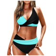 thumbnail image 1 of MKLEKYY Trajes De Baño Mujer 2 Piezas 2024 Women'S Split Swimsuit Bikini Leaf Print Hanging Neck V Neck Swimsuit, 1 of 6