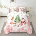 thumbnail image 2 of Castle Fairy Children Kids Santa Claus Deer Boy Girl 7-Piece Bedding Comforter Set,Christmas Tree King Bedding Sets,Geometric Plaid Ultra Soft Bed Sheets,Microfiber Bedroom Decor, 2 of 8