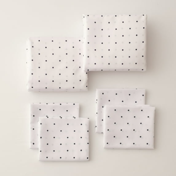 Dawn Simplicity Sheet Sets, 2-Pack | Fits Full-Size Beds | 2 Fitted Sheets & 4 Pillowcases | White & Gray Polka Dot | Soft Microfiber | Durable, Easy Care