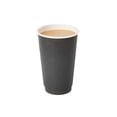 thumbnail image 3 of Restpresso 16 oz Black Paper Coffee Cup - Double Wall - 3 1/2" x 3 1/2" x 5 1/2" - 25 count box, 3 of 11