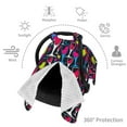 thumbnail image 3 of Car Seat Cover Baby - Colourful Wine Glass Print Breathable Infant Car Seat Cover for Baby Carseat, Lightweight Comfort Baby Essentials Must Haves Newborn Stuff for Girl Boy, 3 of 7