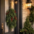 thumbnail image 6 of Christmas Teardrop Swag, Artificial Pine Door Decor, Full Pine Needle Shape Arranged in a Tapered Cascade for Home Displays, Synthetic Evergreen Branches for Seasonal Home Use, 6 of 7