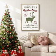 Christmas Farm Sign Collection B - Framed Gallery Wrapped Holiday Canvas - 17 x 25 - Gold Frame