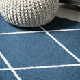 thumbnail image 7 of JONATHAN Y SUPERSOFT 5' Round Area Rug, Cole Minimalist Diamond Trellis - Navy/White, SEU102H-5R, 7 of 7