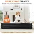thumbnail image 6 of Beddle 22" Queen Size Air Mattress with Built-in Pump Waterproof Inflatable Bed Portable Blow-Up Airbed for Home Camping and Guest Use, 6 of 7