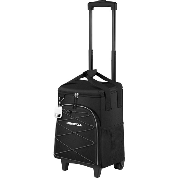 Rolling Cooler 36 Can Insulated Rolling Bag with Wheels, Collapsible