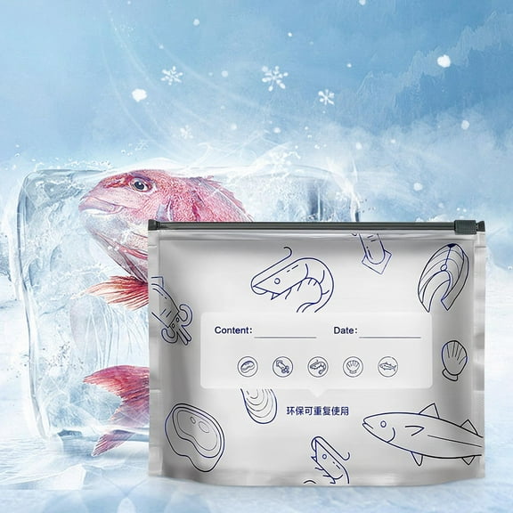 Aluminum Foil Sealable Storage Bags, 10 Pack Reusable Food Storage Self-sealing Freezer Bags, Stand Up Foil Sealable Bags with Label and Zip Lock for Vegetable Keep Fresh ,Gray ,5"x7.87"