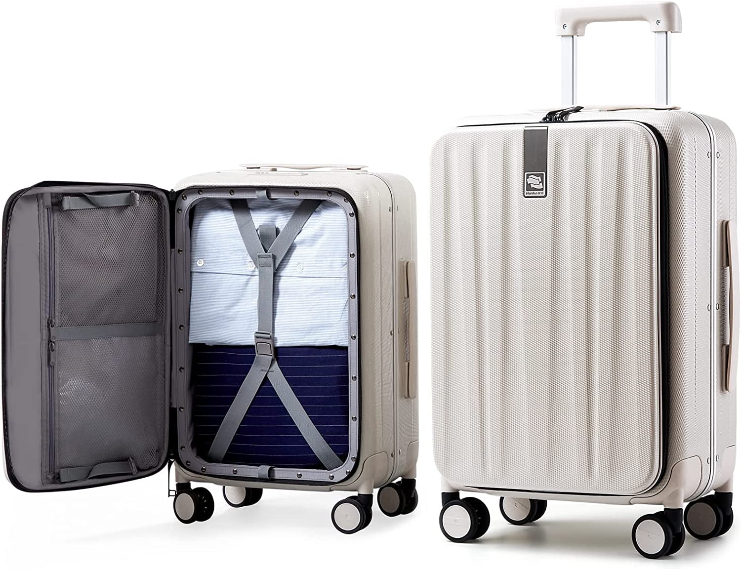 Hanke Luggage Hardside Suitcase with Wheels & Front Opening, 26in Large