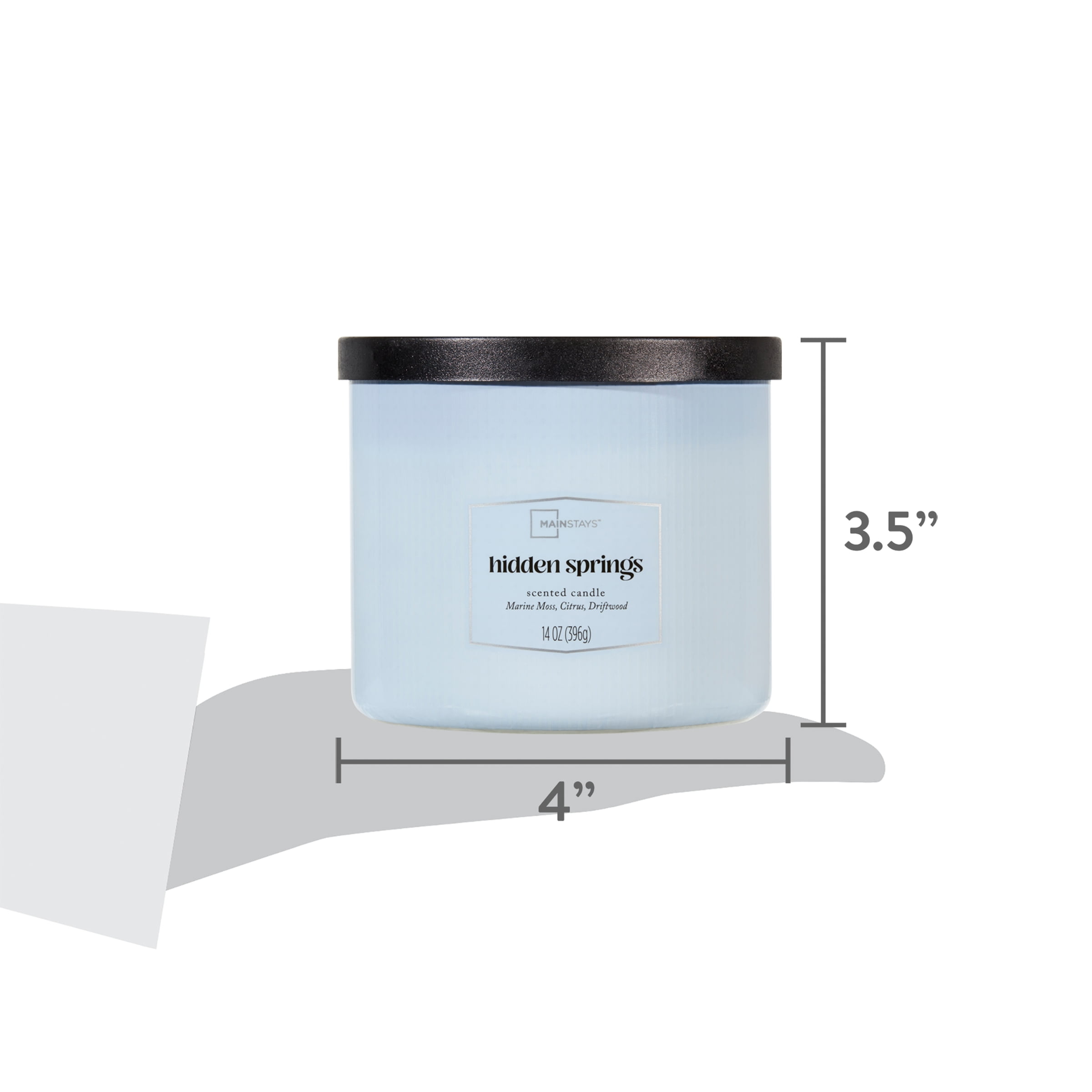 (2 pack) Mainstays 3 Wick Textured Wrapped Hidden Springs Candle, 14 Ounce