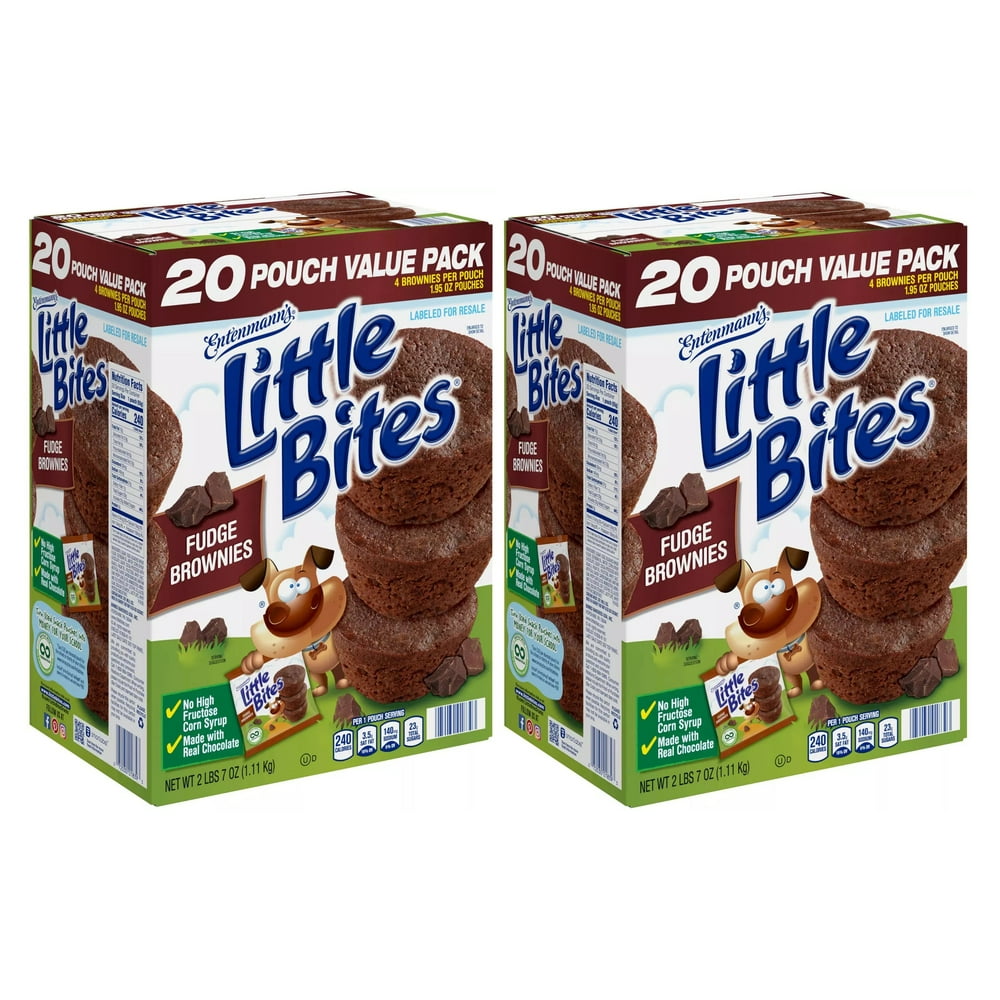 2 Pack Entenmann's Little Bites Fudge Brownies (1.95oz / 20pk