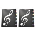 thumbnail image 1 of 2X Music Themed Folder Holder Writable Musicians Treble Clef Sheets Piano Choir Song Recitals Concert Protector 20 Page, 1 of 5