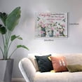 thumbnail image 3 of Farmhouse Flower Bathroom Decor Wall Art Pink Rose Pictures Painting Rustic Floral Canvas Prints Everyday is a New Beginning Modern Artwork Home Decoration for Bathroom Bedroom Office 16"x12", 3 of 6