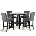 thumbnail image 5 of New Classic Celeste 5-Piece Wood Round Counter Table Set in Black, 5 of 10