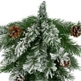 thumbnail image 5 of Northlight 22" Unlit Snowy Flocked and Pinecones Christmas Teardrop Swag, 5 of 7
