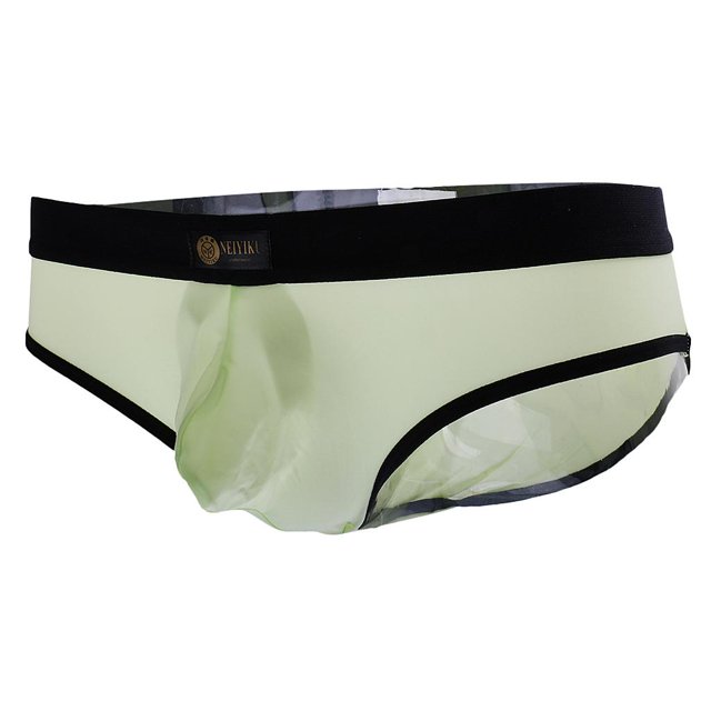 Calzoncillos cómodos para hombre, calzoncillos cortos, ropa interior de tiro bajo, calzoncillos con bolsa abultada, L verde L Yuyangstore Ropa interior masculina