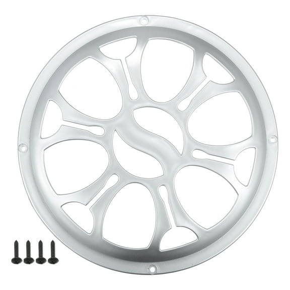 Unique Bargains 8" Car Speaker Grills Cover Round 8 Inch Audio Subwoofer Protector with Mounting Screws ABS Silver Tone