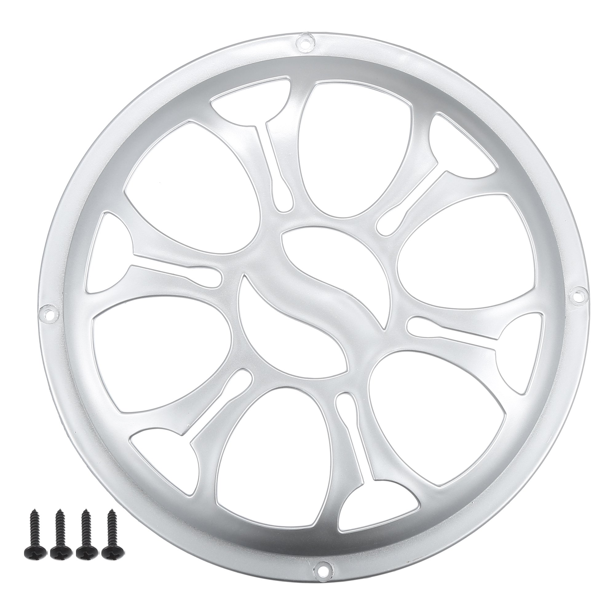 Unique Bargains 8" Car Speaker Grills Cover Round 8 Inch Audio Subwoofer Protector with Mounting Screws ABS Silver Tone