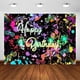 thumbnail image 1 of Neon Birthday Party Backdrop 7x5ft Glow in The Dark Graffiti Splatter Happy Birthday Party Banner Photography Background Lets Glow Dance Birthday Deco, 1 of 4