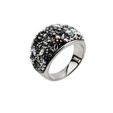 Inox Jewelry FR13822-6 Multi Gem Cocktail Stainless Steel Ring - 6 in.
