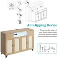 thumbnail image 5 of Huloretions Buffet Cabinet with Storage,Storage Cabinet with Rattan Decor Doors,Accent Sideboard Buffet with Power Outlet and LED Lights, Boho Sideboard Buffet for Hallway,Entry,Living Room, 5 of 8