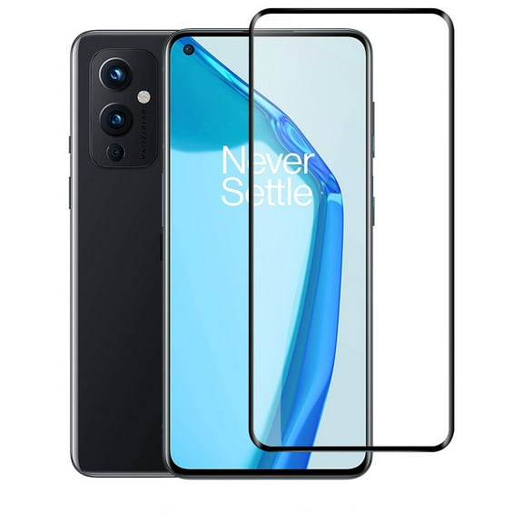 For Oneplus 9 Bulk White Paper Card Package Black Edged Tempered Glass Black