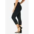 thumbnail image 5 of Jessica London Women's Plus Size Stretch Cotton Cuff-Button Capri Legging, 5 of 6