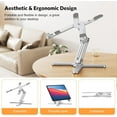 thumbnail image 2 of Foldable 360 Rotating Laptop Stand for Desk, Adjustable Computer Stand Riser for Collaborative Work, Easy Storage Aluminum Holder Fit for All Laptops up to 16 inches (Silver), 2 of 7