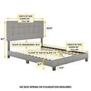 Boyd Sleep Roma White Faux Leather Queen Size Fully Upholstered Platform Bed Frame with Adjustable Headboard
