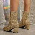 thumbnail image 4 of Oyedens Womens Ankle Booties Sparkly Sequin Dress Boots Winter Fall Short Boots for Women Night Party, 4 of 6