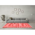 thumbnail image 3 of Ahgly Company Machine Washable Indoor Square Abstract Red Modern Area Rugs, 8' Square, 3 of 4