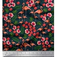 thumbnail image 1 of Soimoi Cotton Cambric Fabric Leaves,Floral & Flamingo Bird Fabric Prints by Yard 42 Inch Wide, 1 of 1