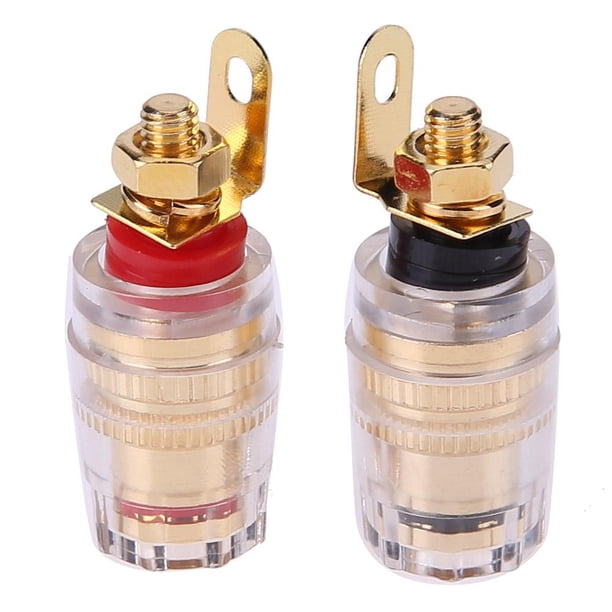 Terminales de amplificador chapados en latón FLhrweasw 4mm dorados 4 Uds