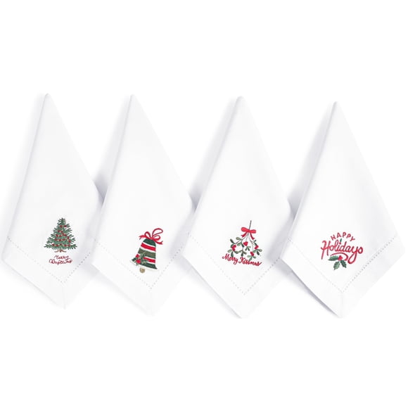 Bedding Craft Paquete de 12 Servilletas de Tela Navideñas 46x46 cm Algodón Suave