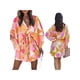 thumbnail image 1 of SAYOO Vestido Casual con Cuello en V para Mujer, Manga Media Hoja/Floral/Estampado Irregular Patrón Botón Pecho Cintura Elástica Falda de Una Pieza SAYOO casual, 1 of 9