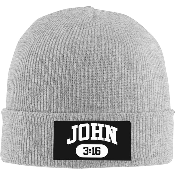 John 3:16 Christian Faith Believer Jesus Beanie Hat Men Winter Knit Hat Women Slouchy Skull Cap Sleep Caps Black